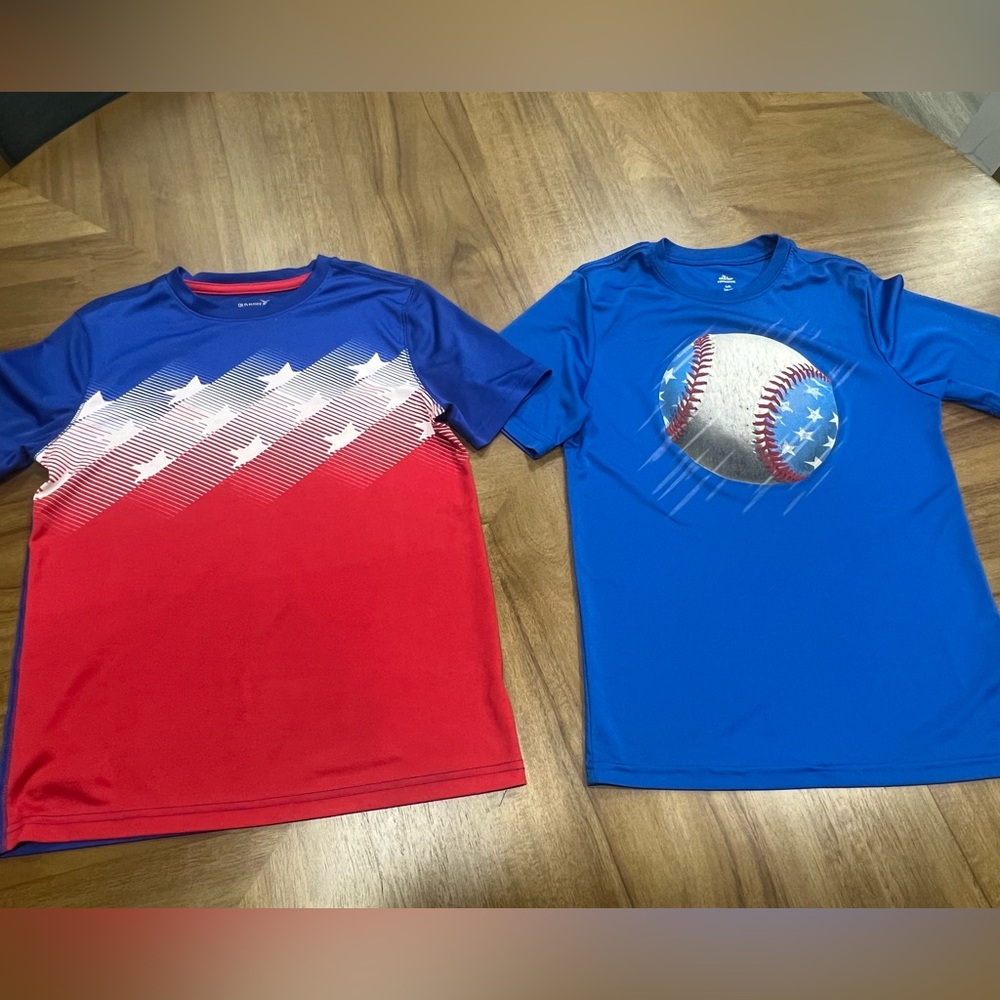 Boys Patriotic Athletic Shirts Bundle of 2 - Size L (10-12)